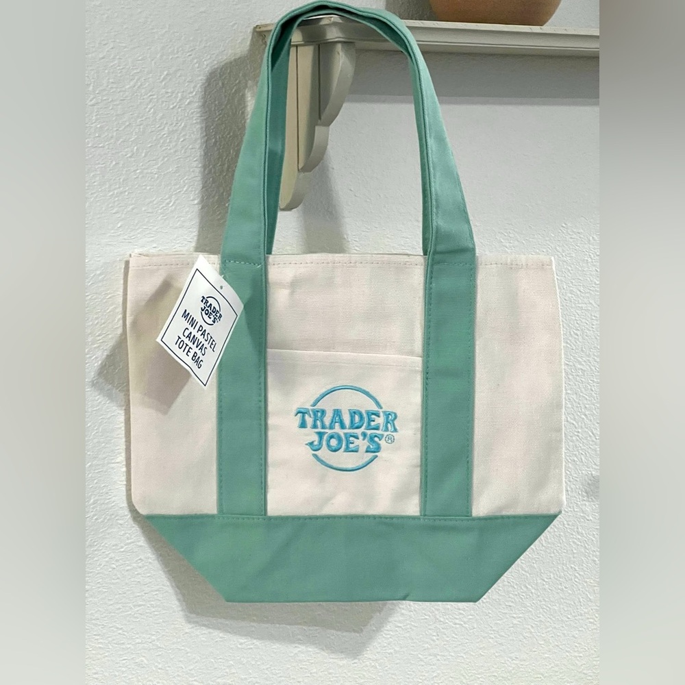 Mint & Cream Canvas Tote Bag